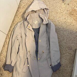 Hooded Utility Jacket – Drawstring Waist, Gold Hardware